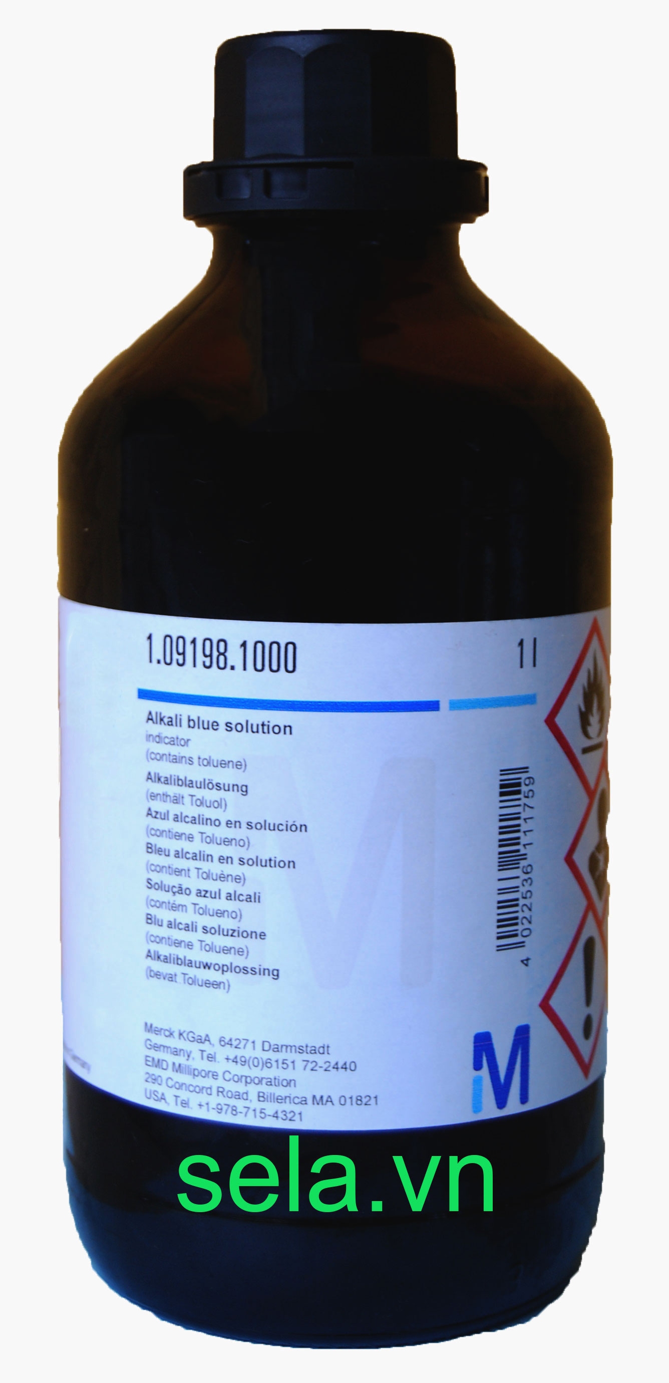 Alkali blue solution indicator