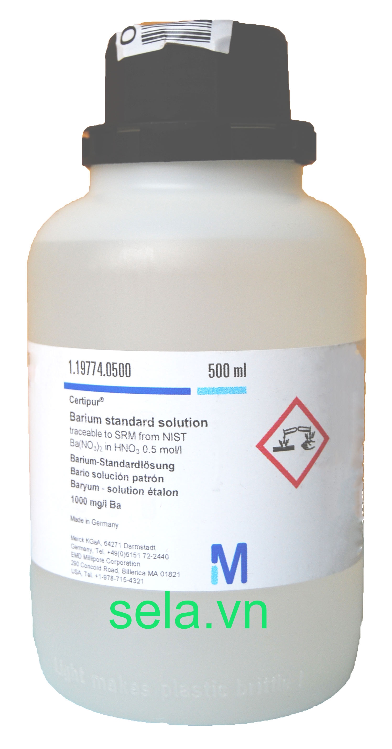 Barium standard solution traceable to SRM from NIST Ba(NO₃)₂ in HNO₃ 0.5 mol/l 1000 mg/l Ba CertiPUR®