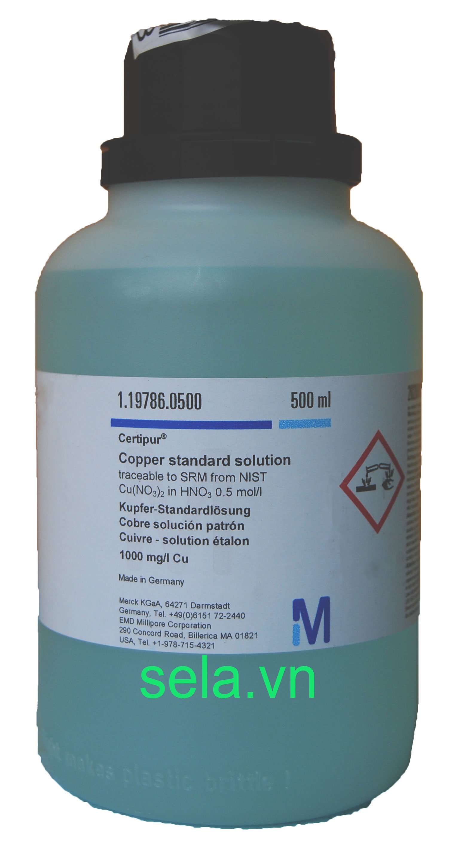 Copper standard solution traceable to SRM from NIST Cu(NO₃)₂ in