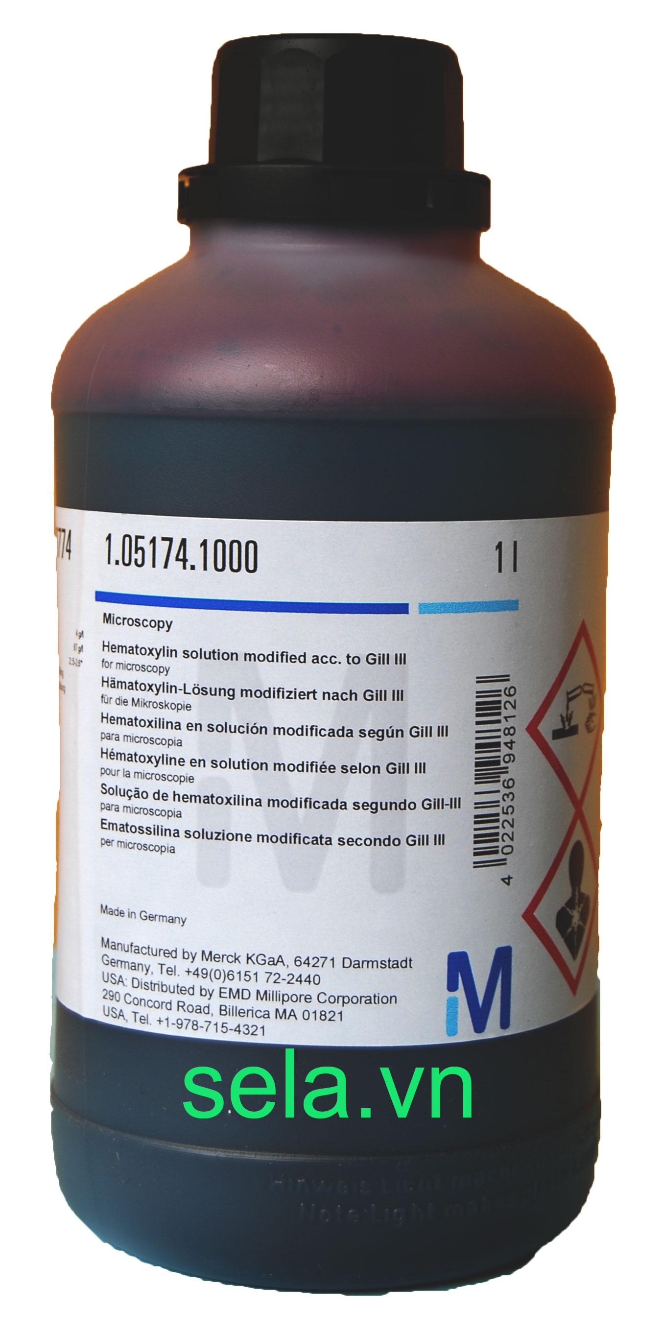 Hematoxylin solution modified acc. to Gill III for microscopy