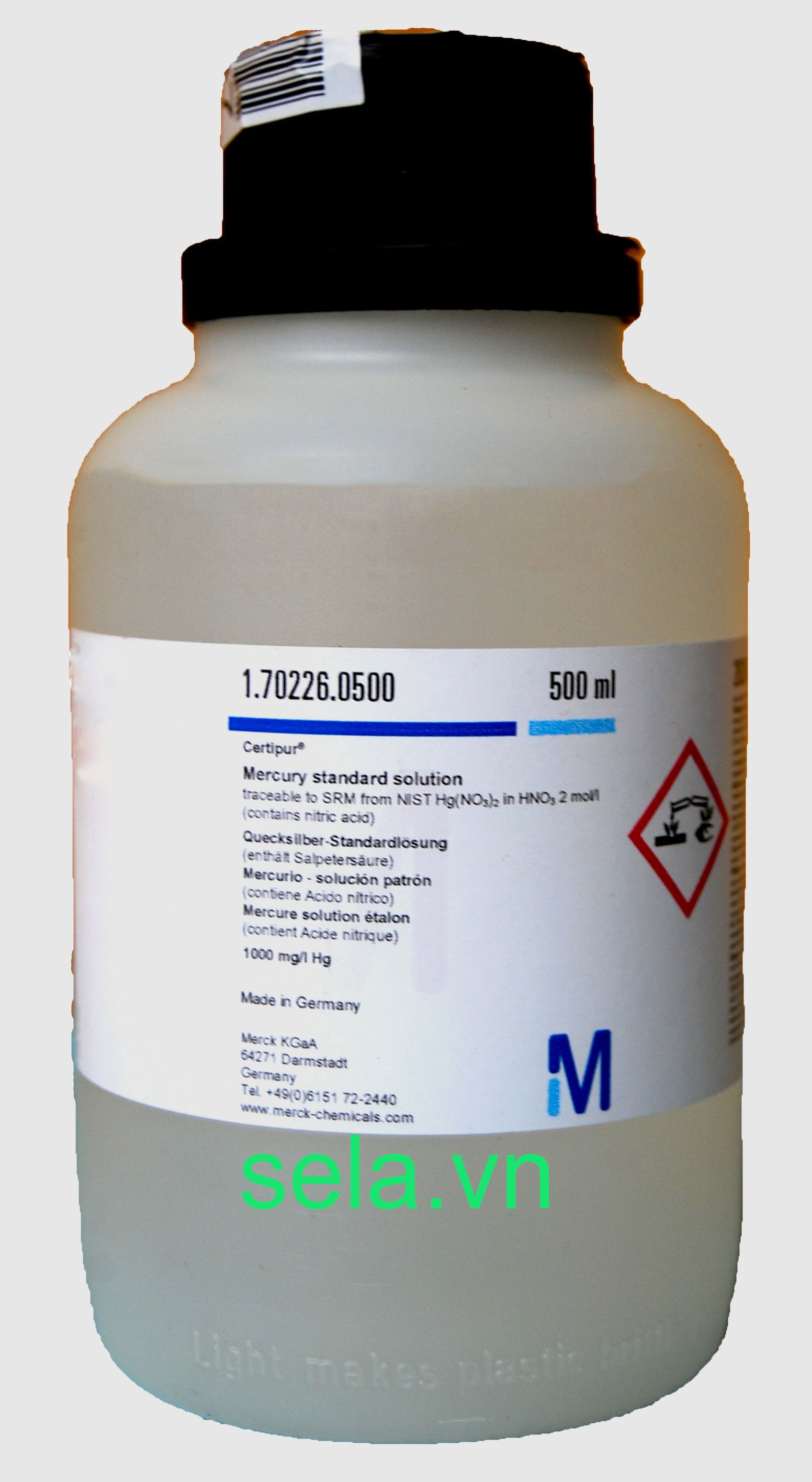 Mercury standard solution traceable to SRM from NIST Hg(NO₃)₂ in HNO₃ 2 mol/l 1000 mg/l Hg CertiPUR®